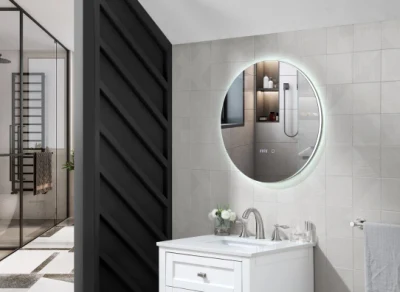 New Fashion Design Frameless Samrt Wholesale Home Decoration Oval Round Shape Aluminum Iron Wall LED Mirror