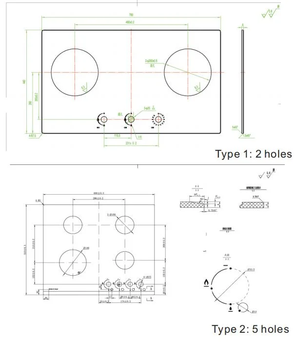 Jinghu China Factory Quality Customized Size Silkscreen Printing Colored Gas Stove Tempered Cooktop Glass with OEM Packaging